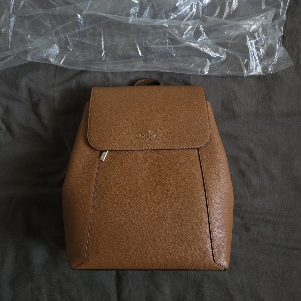 Kate Spade Lena Pebbled Leather Flap Backpack